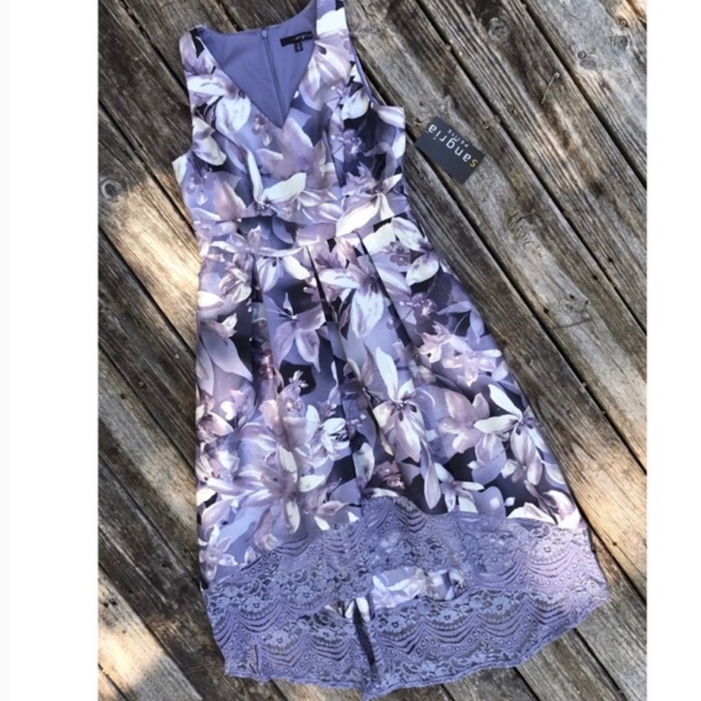 Sangria High Low Floral Dress, two front pockets true to size Easter dress